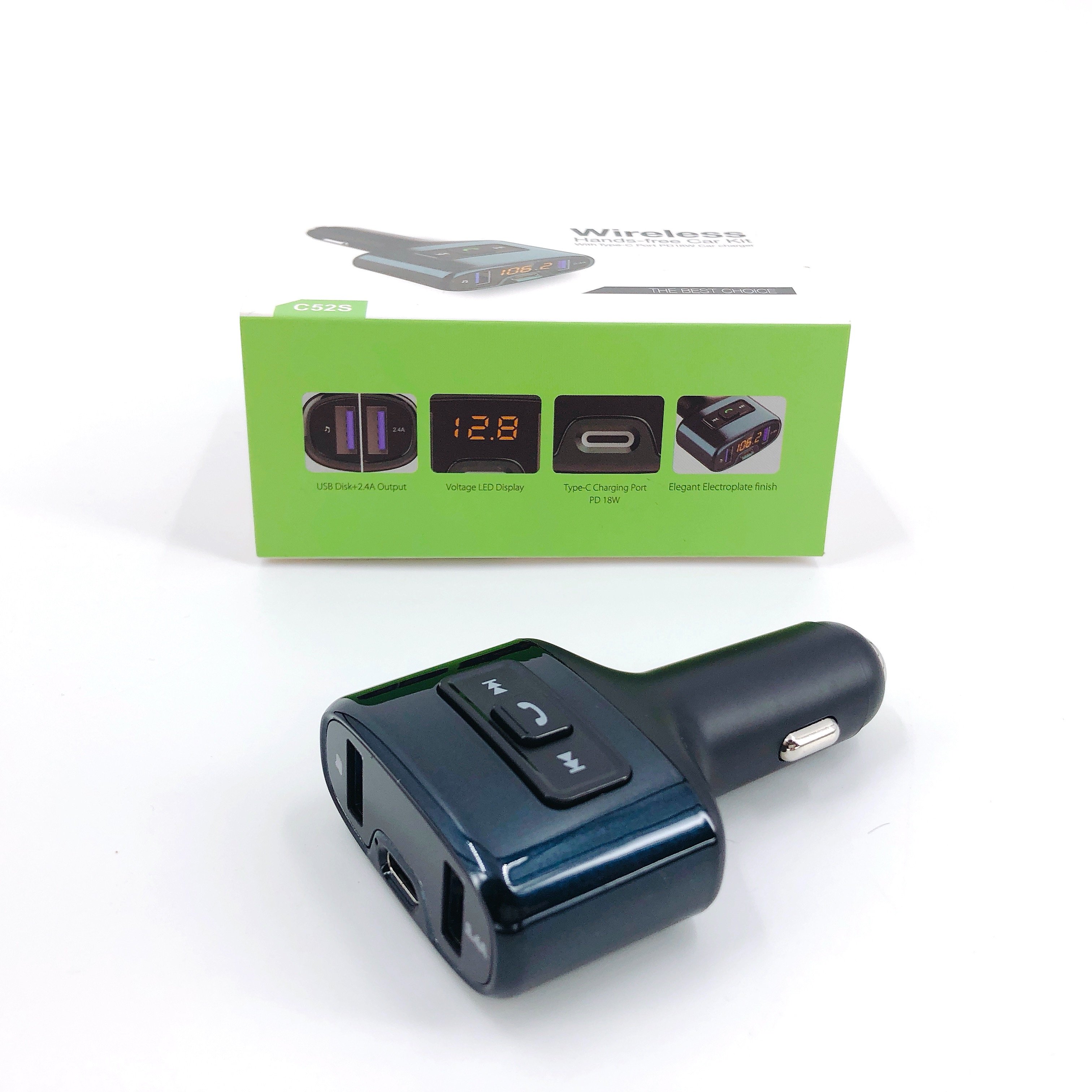 Wireless Car Kit Hands Free Aux Mini Audio Receiver FM Transmitter Car Kit
